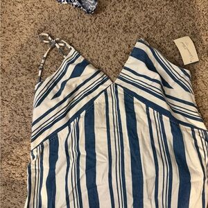 Blue and White denim Striped
